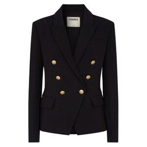 L’Agence Kenzie Blazer Women’s Sz 4 Black Double Breasted Peak Lapel Jacket